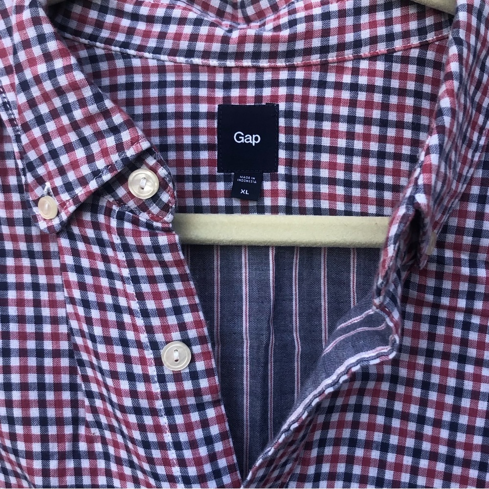 Gap Red and Blue Plaid Oxford Size XL - Picture 13 of 14